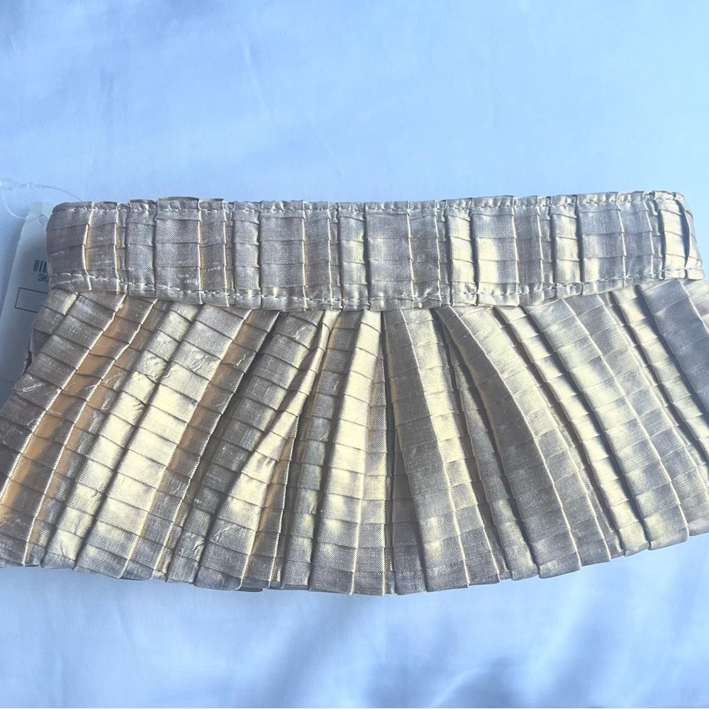 💛 Lauren Merkin Gold Pleated Clutch
